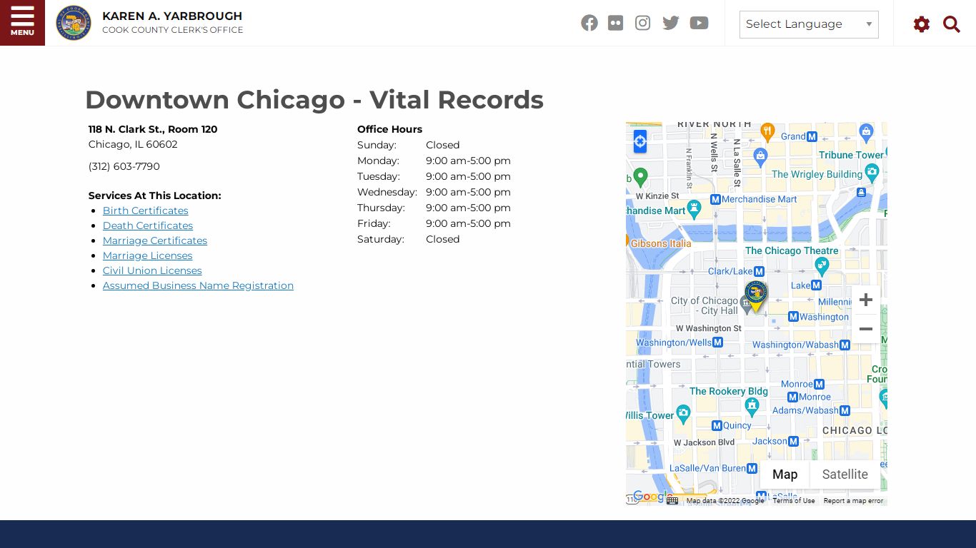 Downtown Chicago - Vital Records | Cook County Clerk